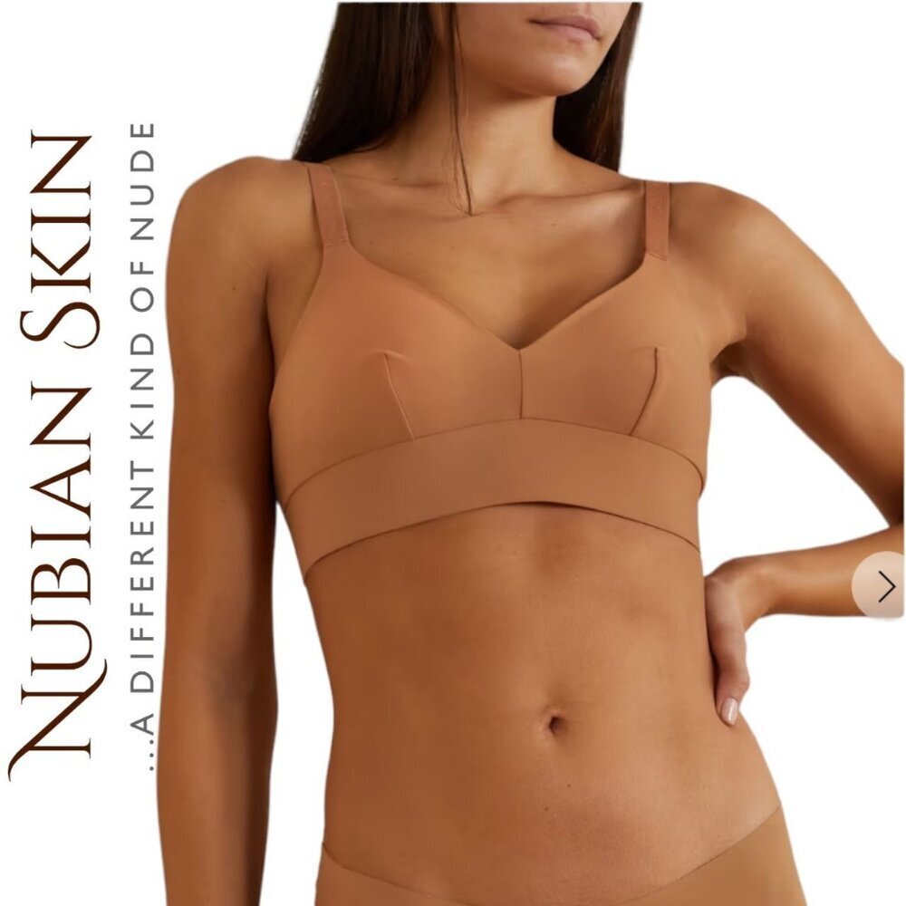 🔔RARE! Quiet Luxury New NUBIAN SKIN Naked stretch-jersey soft-cup bra Wirefree - Picture 1 of 16